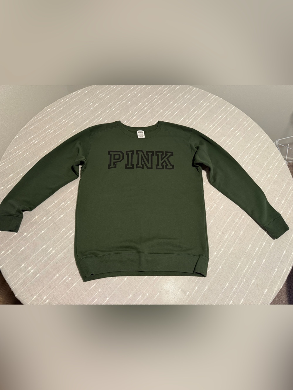 PINK Victoria's Secret Olive Green Crewneck Sweatshirt